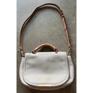 Marc by Marc Jacobs Classic Natasha Crossbody Bag White Cream Pebbled Leather